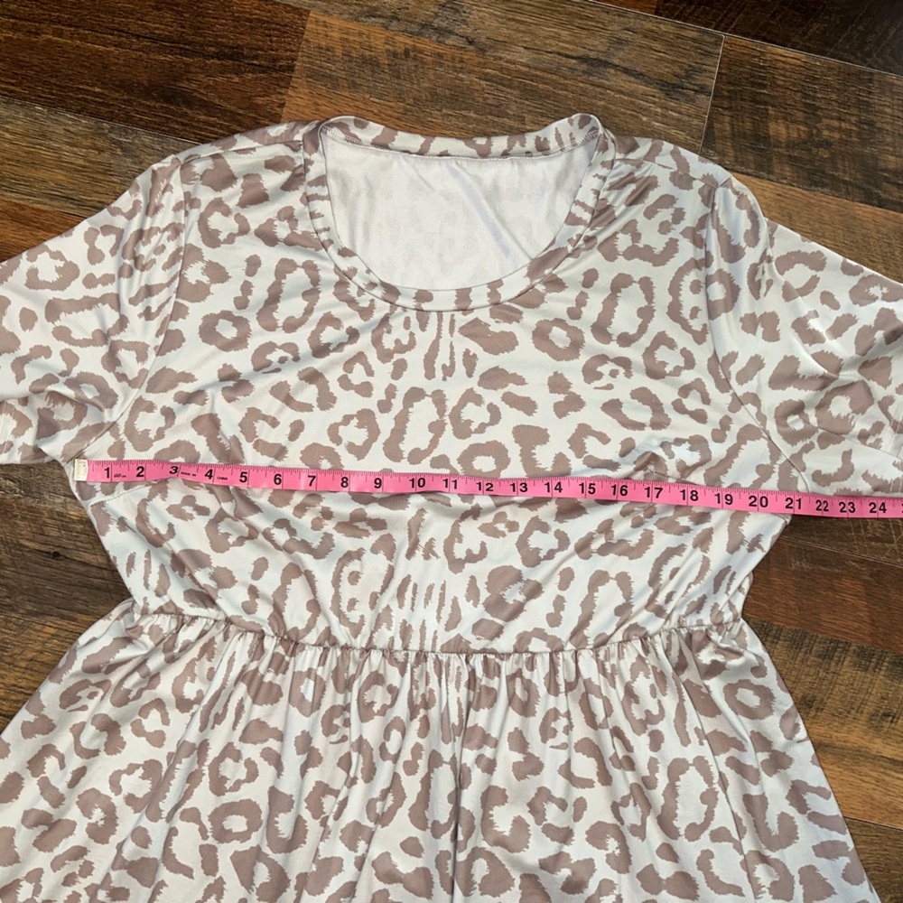 Leopard Print Cinch Waist Tshirt Dress - Picture 6 of 7